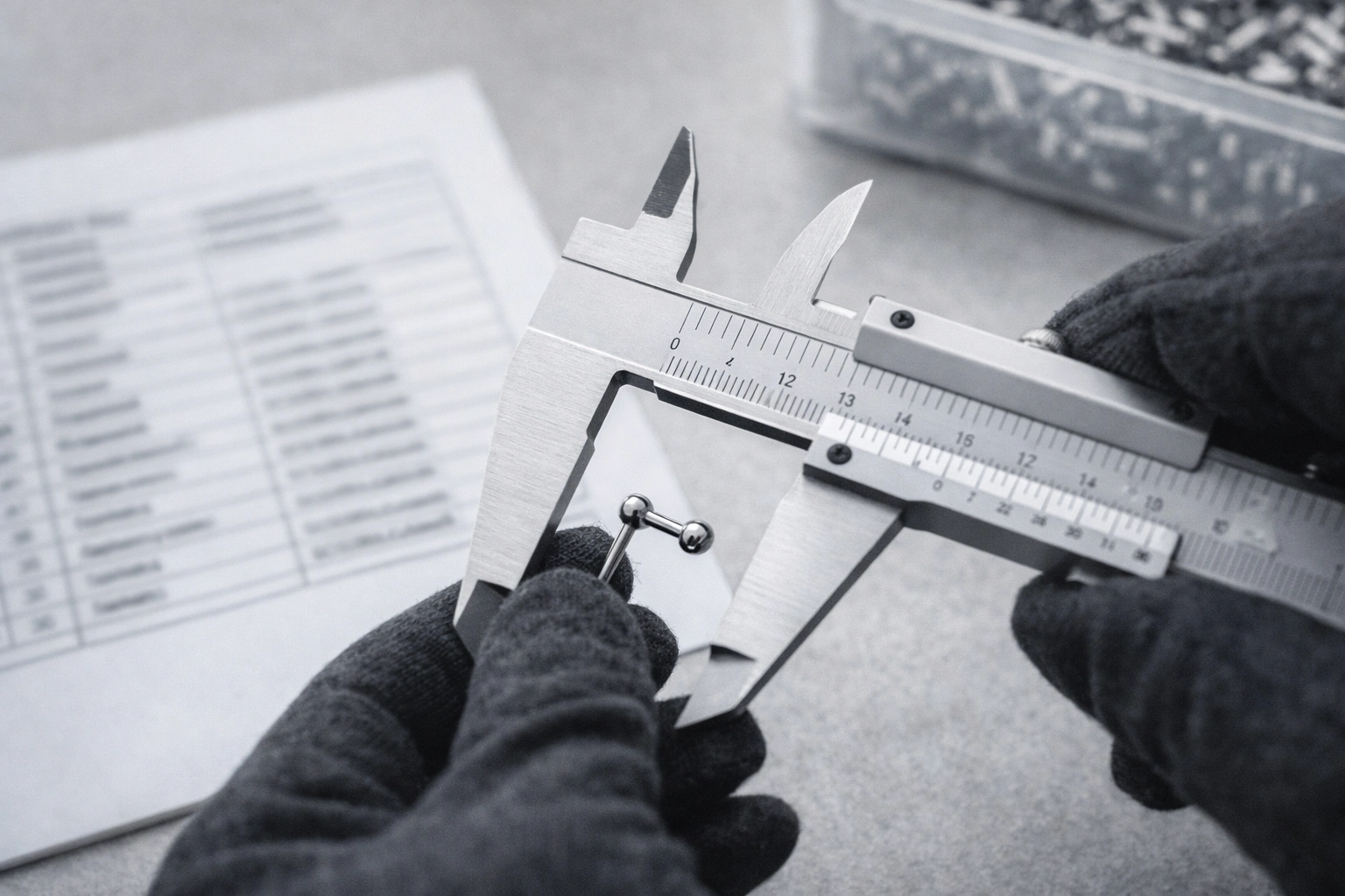 Quality control measurement process for titanium jewelry components
